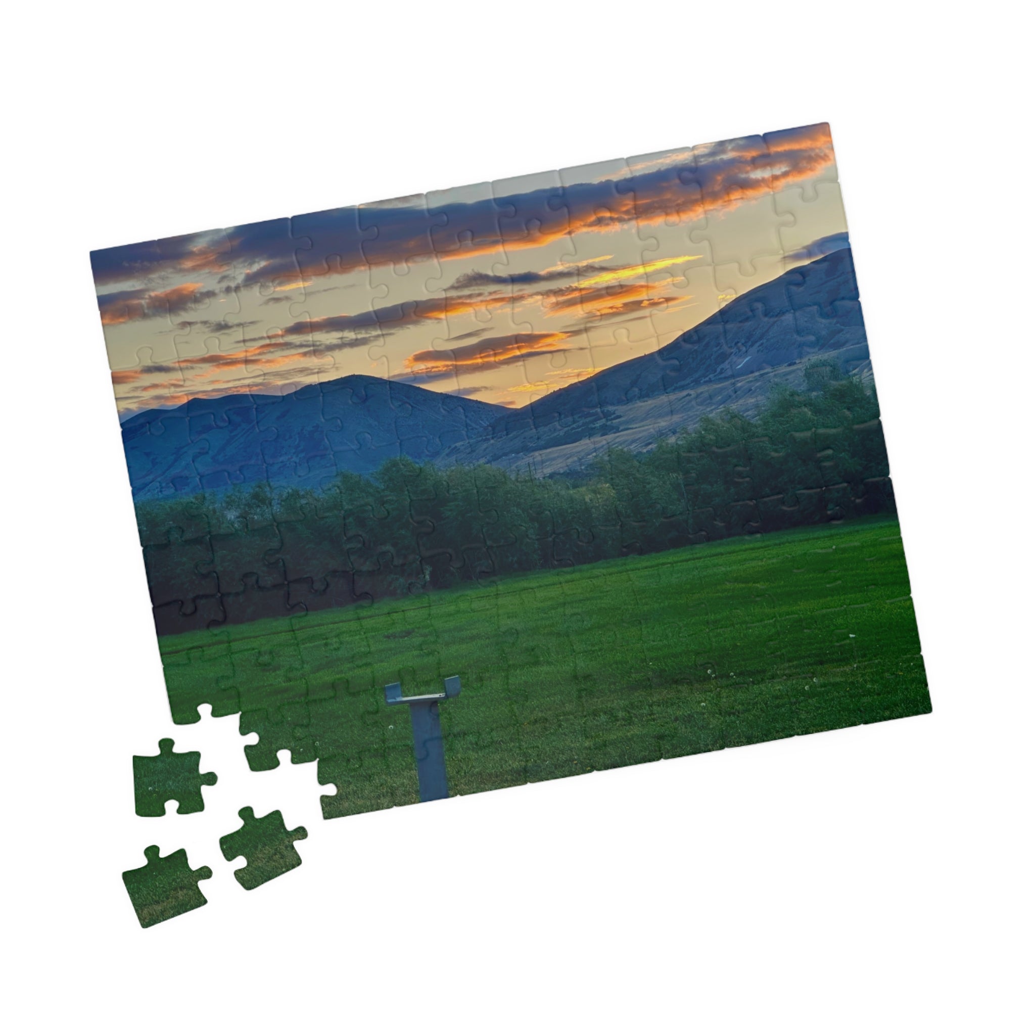 Scenic Mountain Sunset Jigsaw Puzzle — 110/252/520/1014-Piece Landscape Puzzle