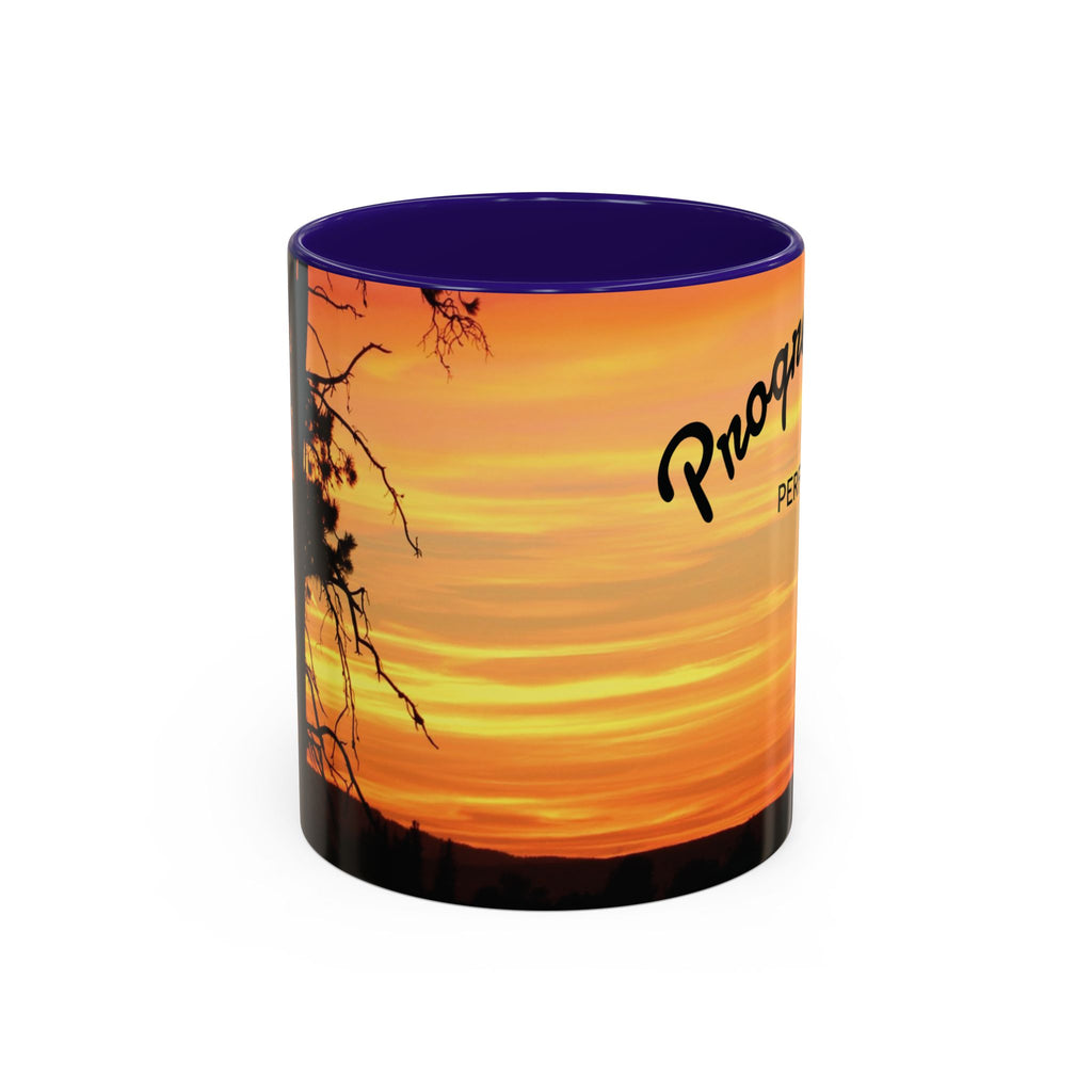 Progress Over Perfection Sunset Mug — Rural NE Oregon Motivational Coffee Cup (11oz/15oz)