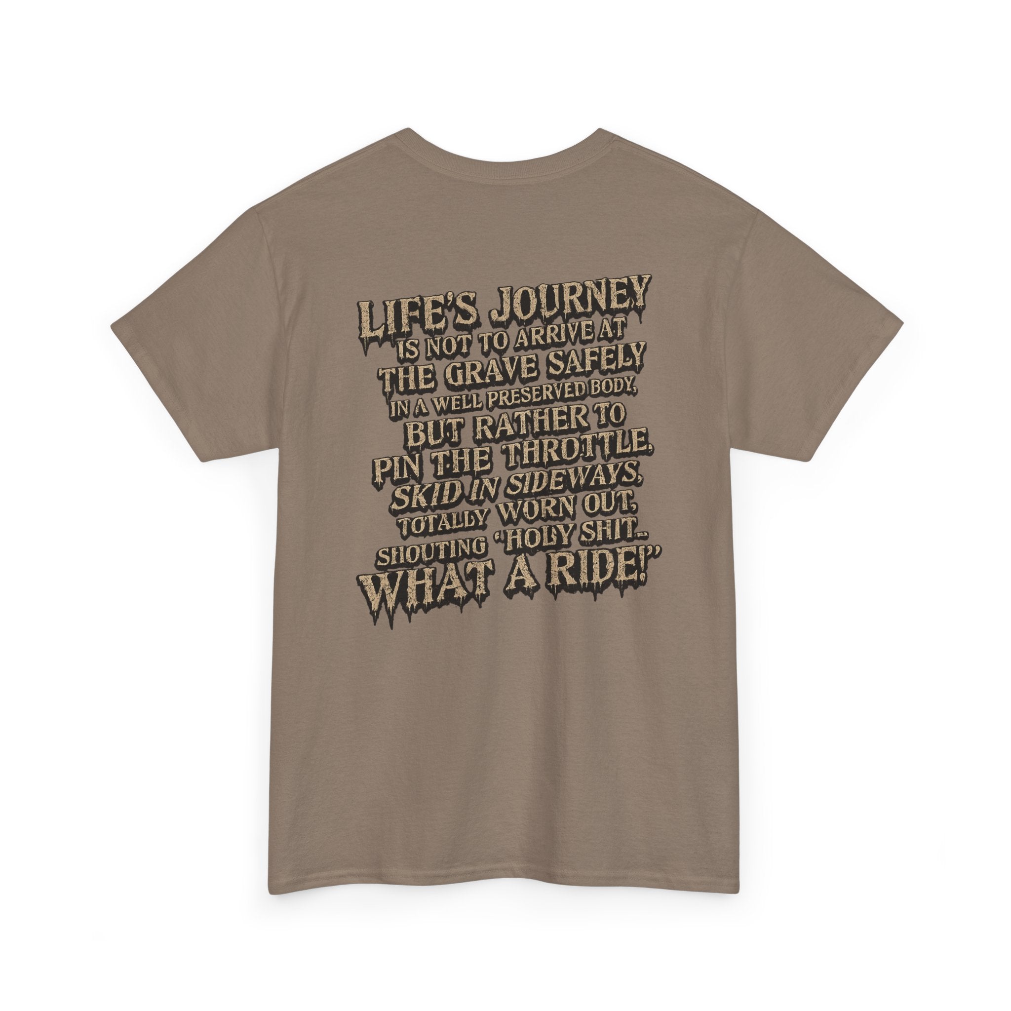 T-Shirt — "What a Ride" Motorcycle Life Journey Graphic Tee