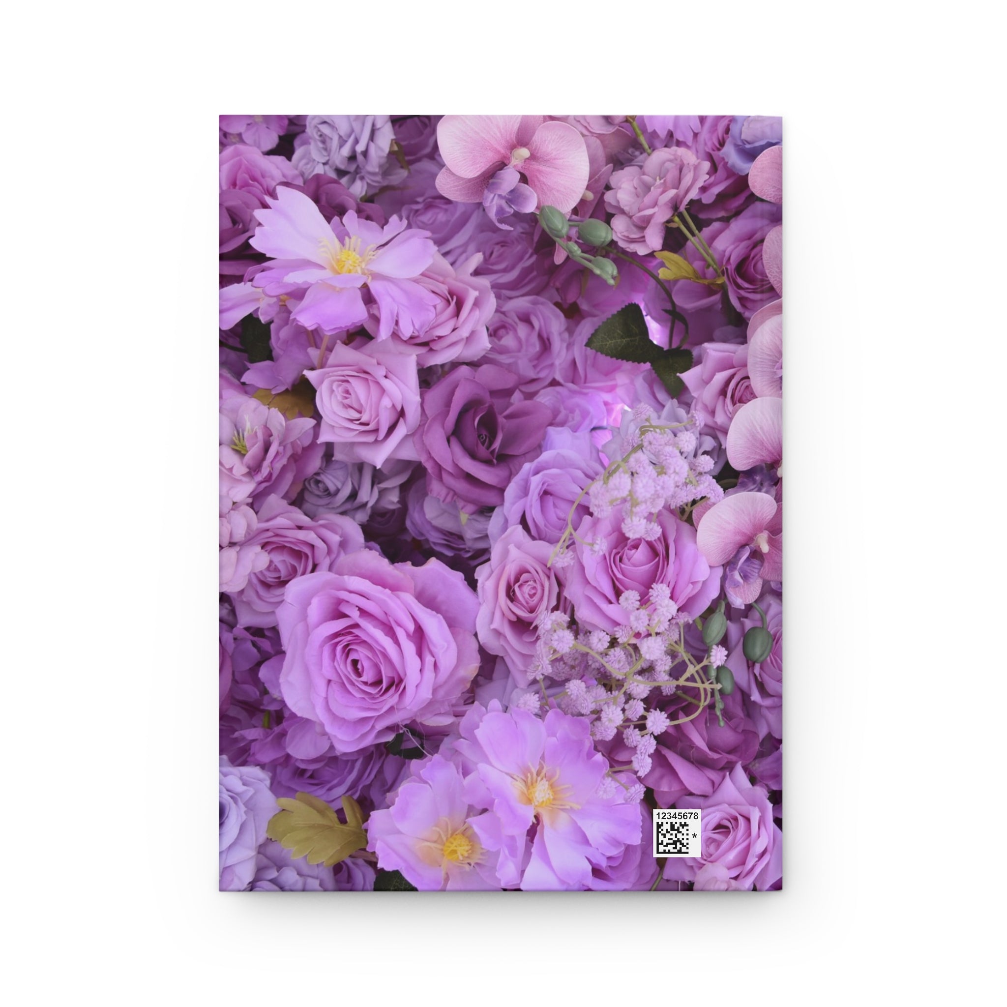 Lavender Floral Pattern Hardcover Journal | Purple Roses & Blooms